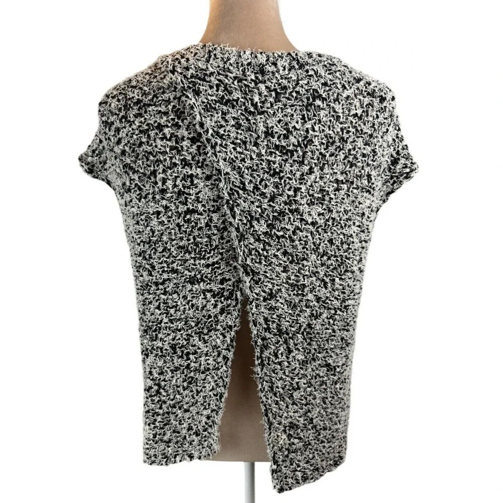 Eileen Fisher Womens‎ Sleeveless Sweater Marled Black Flyaway Back Sz Medium